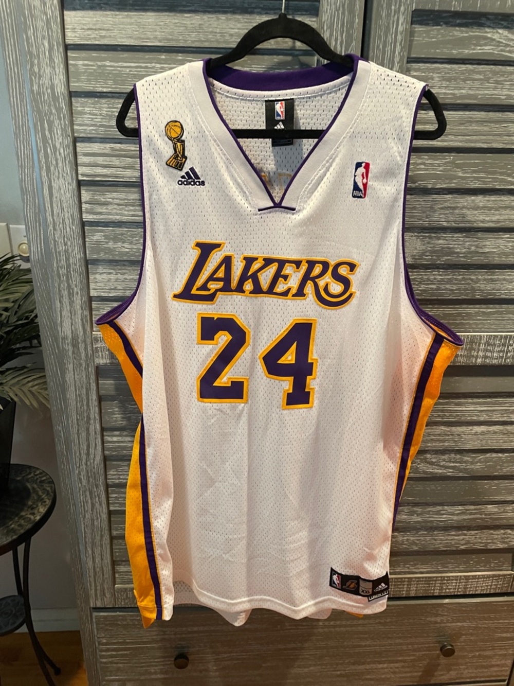 adidas Los Angeles Lakers #24 White Purple Gold Basketball Jersey